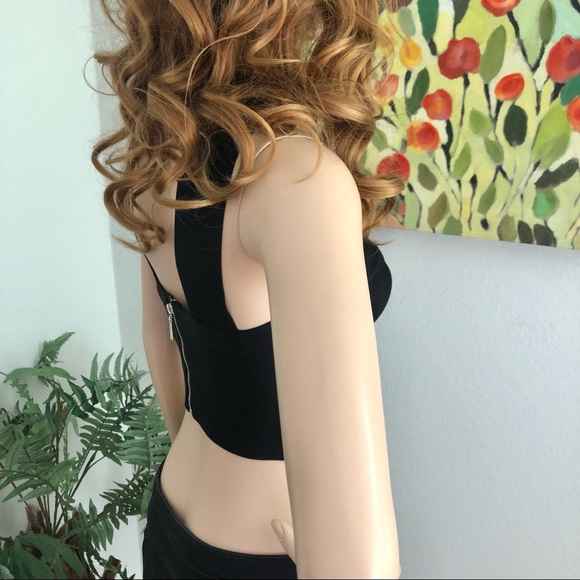 Marciano Black Knit Criss Cross Crop Top - Picture 3 of 12